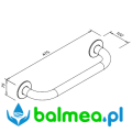Poręcz prosta dla niepełnosprawnych 400 mm SW B wymiary