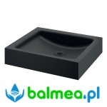 Ścienna umywalka ze stali nierdzewnej prostokątna czarna