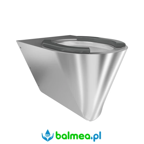 Wisząca miska WC ze stali nierdzewnej z nakładkami.webp