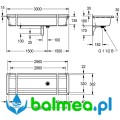 Umywalka zbiorowa rynnowa ze stali nierdzewnej PLANOX 3m rysunek.jpg