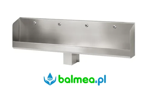 Wandaloodporny pisuar rynnowy 4-stanowiskowy ze stali nierdzewnej ze spłukiwaniem na podczerwień.webp