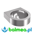 Umywalka naścienna ze stali szlachetnej z miejscem na armaturę.webp