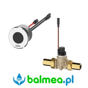 Bezdotykowy zawór umywalkowy zaścienny wykonany z polerowanego mosiądzu