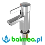 Jednouchwytowa stojąca bateria termostatyczna wykonany w całości z metalu i polerowanego mosiądzu