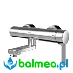 Jednouchwytowa termostatyczna bateria ścienna wykonane z mosiądzu