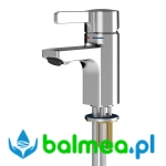 Jednouchwytowa bateria stojąca wykonana w całości z metalu i polerowanego mosiądzu