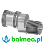 Złącze przyłączeniowe wykonane z polerowanego mosiądzu 