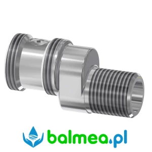 Złącze przyłączeniowe wykonane z polerowanego mosiądzu 