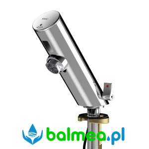 Bezdotykowa bateria umywalkowa z mieszaczem do zasilacza centralnego wykonana z polerowanego mosiądzu