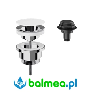 Zawór odpływowy wykonany z mosiądzu, biały