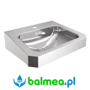 Stalowa umywalka pojedyncza o wymiarach 500 × 150 × 446 mm