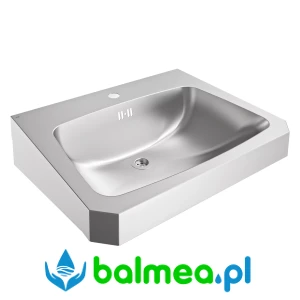 Stalowa umywalka pojedyncza o wymiarach 600 × 150 × 480 mm