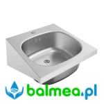 Stalowa umywalka pojedyncza o wymiarach 400 × 200 × 412 mm