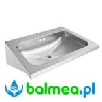 Stalowa umywalka pojedyncza o wymiarach  600 × 200 × 440 mm