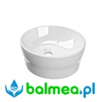 Umywalka nablatowa o wymiarach 370 × 140 mm