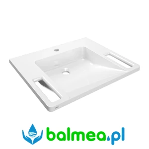 EXOS. Umywalka pojedyncza do łazienek bez barier o wymiarach 600 × 125 × 500 mm