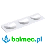 Umywalka potrójna z kompozytu mineralnego Ronda o wymiarach 2100 × 125 × 530 mm