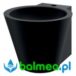 Stalowa umywalka ścienna z obudową syfonu MINI BAILA czarna o wymiarach 290 x 375 x 430 mm