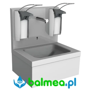 Moduł umywalkowy ze stali chromowo-niklowej o wymiarach 550 x 650 x 425 mm