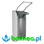 Stalowy dozownik mydła w płynie i środka dezynfekującego