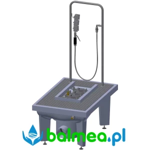 Myjka do kaloszy do zabudowy w posadzce o wymiarach 600 x 425–450 x 900 mm