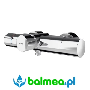 Samozamykająca termostatyczna bateria ścienna z mosiądzu z przyłączem słuchawki natryskowej i podzespołem higienicznym