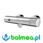 Metalowa elektroniczna termostatyczna bateria ścienna z zasilaniem bateryjnym