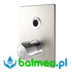 Metalowa elektroniczna termostatyczna bateria podtynkowa  o wymiarach 190 × 245 mm