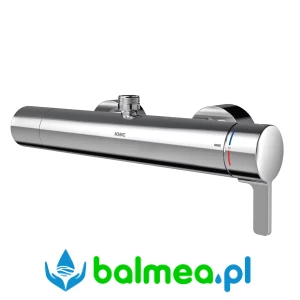 Metalowa jednouchwytowa termostatyczna bateria ścienna z podzespołem higienicznym o wymiarach 140 x 70 x 340 mm