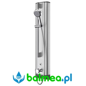 F5E-Therm Panel natryskowy ze stali szlachetnej ze słuchawką natryskową o wymiarach 235 × 1160 × 90 mm