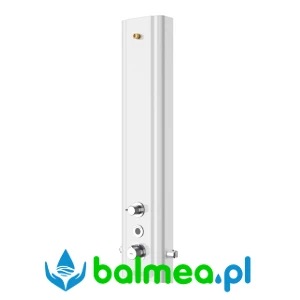 Panel natryskowy z tworzywa mineralnego MIRANIT z przełącznikiem pomiędzy głowicą a słuchawką natryskową o wymiarach 235 × 1160 × 100 mm