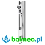 Panel natryskowy z MIRANITu ze słuchawką natryskową z tworzywa mineralnego o wymiarach 235 x 1160 x 100 mm