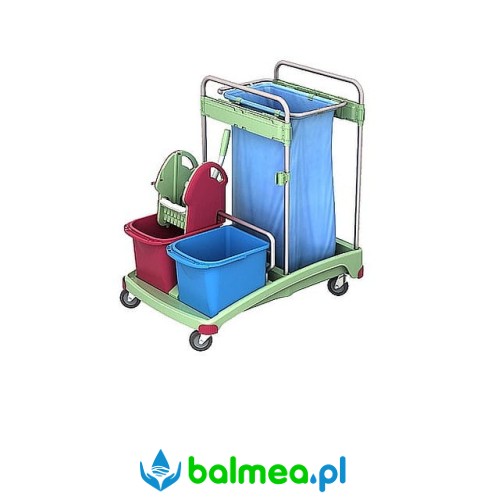 Antybakteryjny wózek serwisowy Splast TSSA-0001 dwuwiadrowy z workiem na śmieci.jpg