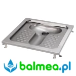 Stalowa miska turecka o wymiarach 755 x 200 x 755 mm