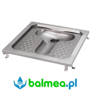 Stalowa miska turecka o wymiarach 755 x 200 x 755 mm