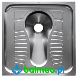 Stalowa miska WC kucana o wymiarach 700 x 235 x 700 mm