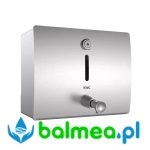 Stalowy dozownik mydła do montażu natynkowego o wymiarach  186 x 154 x 150 mm 