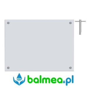 Stalowe lustro przeznaczone do montażu natynkowego o wymiarach 490 x 390 x 7 mm