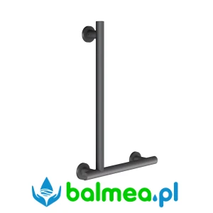 Stalowa poręcz kątowa 90° do montażu ściennego o wymiarach 400 x 600 x 84 mm