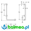 Poręcz kątowa 90°, wersja prawa - rysunek 493mm.jpg