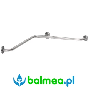 Stalowa pozioma poręcz narożnikowa do montażu natynkowego o wymiarach 726 x 78 x 726 mm