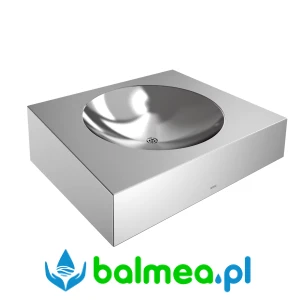 Stalowa umywalka pojedyncza do montażu ściennego o wymiarach 500 x 160 x 425 mm