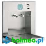 Stalowy moduł umywalkowy do zabudowy w ścianie z funkcją dozowania wody i mydła o wymiarach 475 x 530 x 390 mm