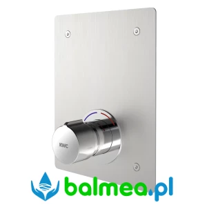 Samozamykająca bateria natryskowa do montażu podtynkowego o wymiarach 190 x 245 x 2 mm