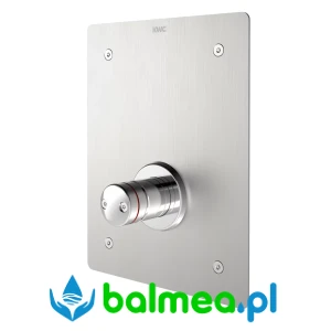 Natryskowa samozamykająca bateria przelotowa do montażu podtynkowego o wymiarach 190 x 245 x 2 mm