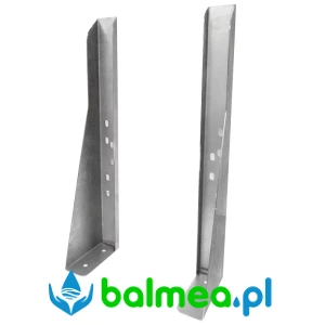 Uchwyt ścienny do lejowej miski WC wykonany z tworzywa sztucznego o wymiarach 200 x 800 x 80 mm