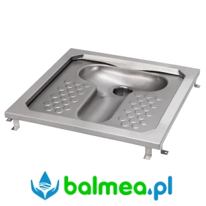 Muszla turecka ze stali szlachetnej o wymiarach 755 x 200 x 755 mm