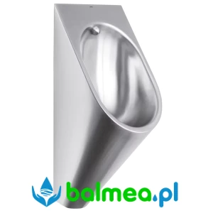 Pisuar ścienny wykonany ze stali szlachetnej o owalnym kształcie