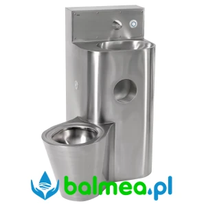 Stalowy zestaw sanitarny umywalka + miska WC (po lewej stronie) o wymiarach 810 x 1050 x 780 mm 