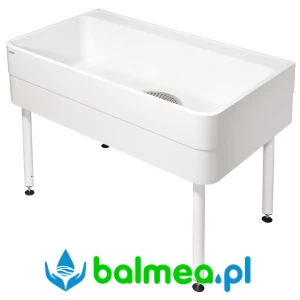 Komora warsztatowa z półką na armaturę i osadnikiem szlamu o wymiarach 1100 × 300/800 × 700 mm 